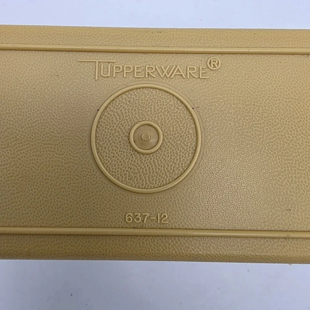 Vintage TUPPERWARE Single‎ Stick Butter Dish Harvest Gold 637 & Almond Base 636